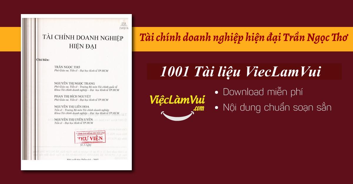 Tài chính doanh nghiệp hiện đại Trần Ngọc Thơ PDF