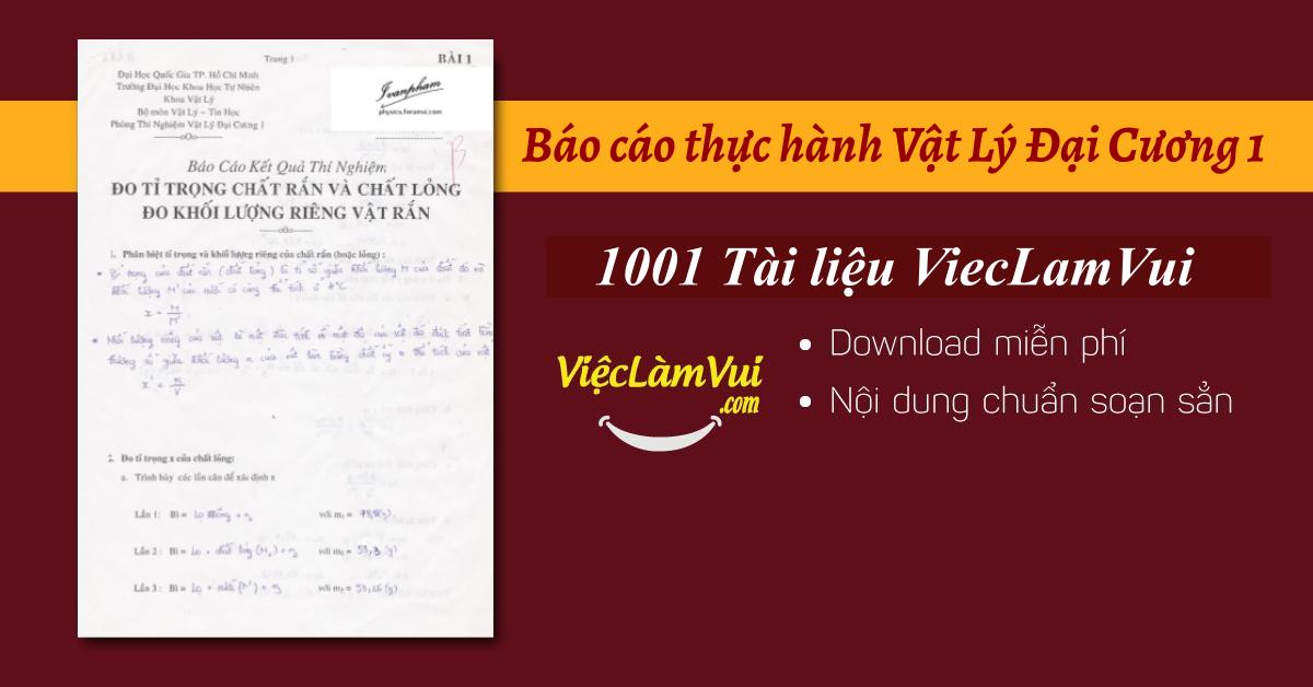 Báo cáo thực hành Vật Lý Đại Cương 1