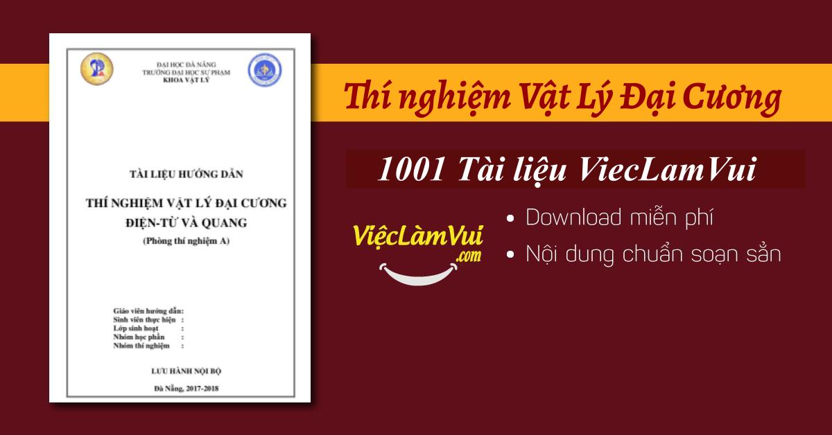 Thí nghiệm Vật Lý Đại Cương PDF