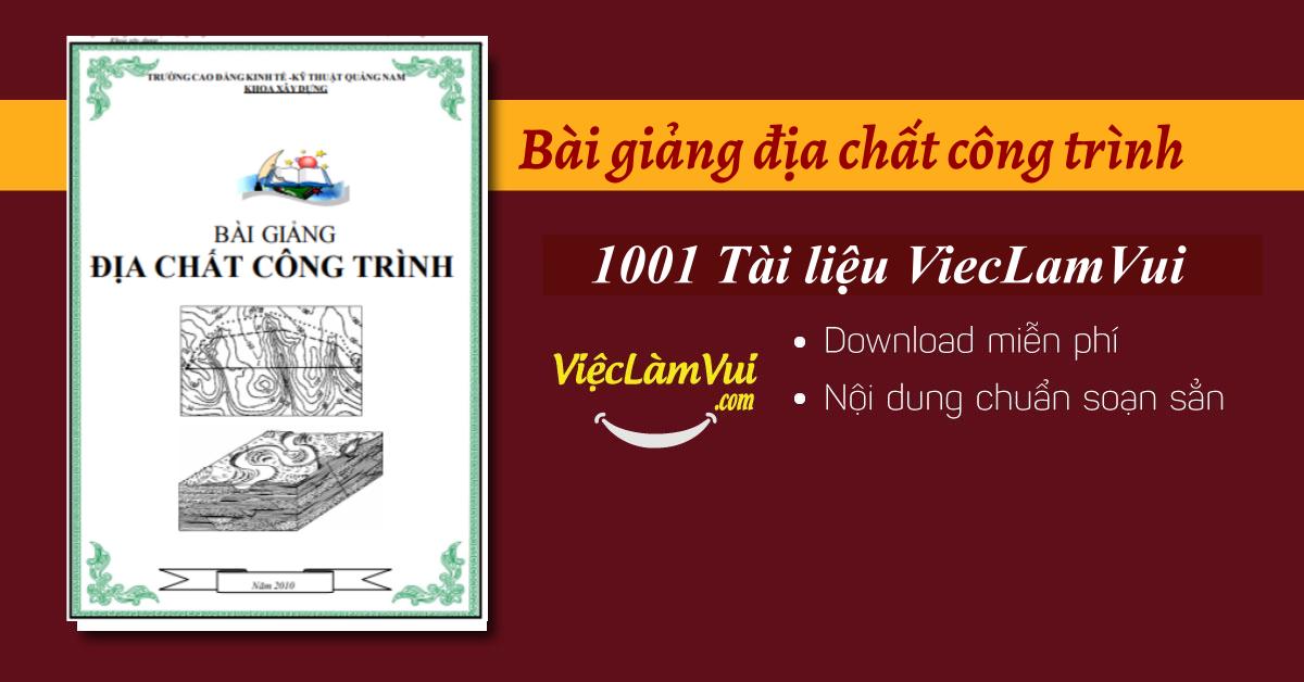 Bài giảng địa chất công trình