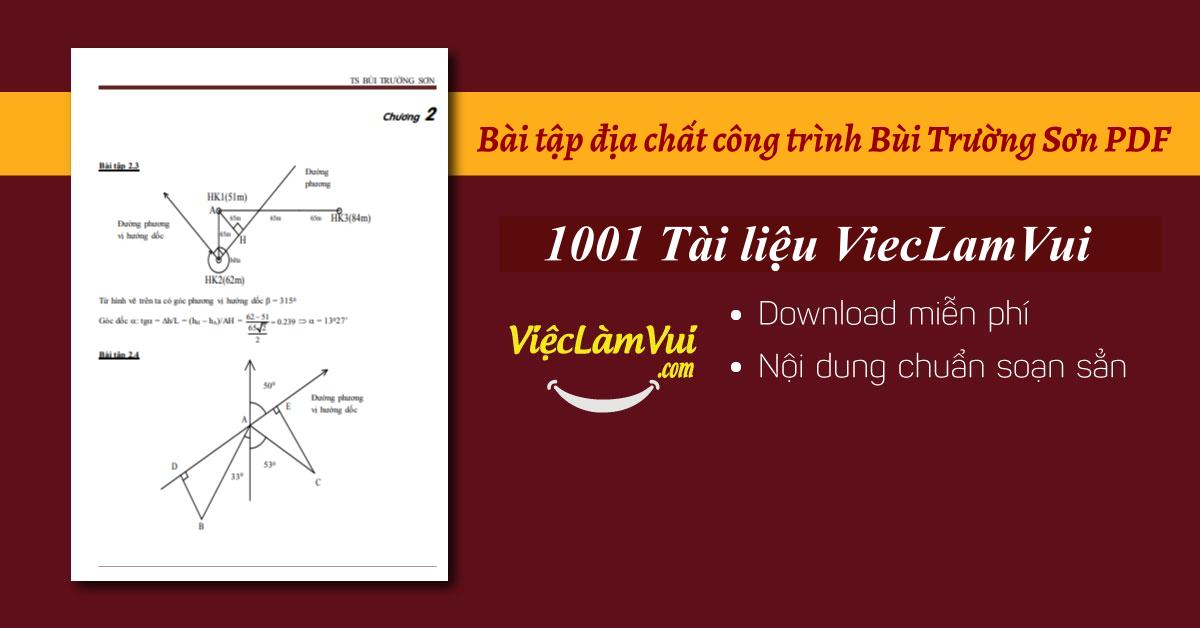 Bài tập địa chất công trình Bùi Trường Sơn PDF