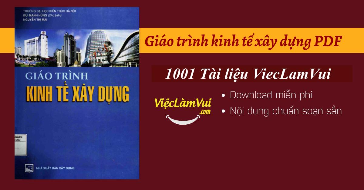 Giáo trình kinh tế xây dựng PDF