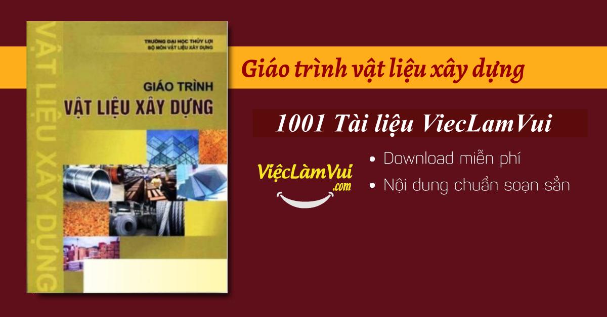 Giáo trình vật liệu xây dựng PDF