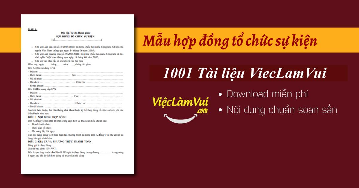 Mẫu hợp đồng tổ chức sự kiện