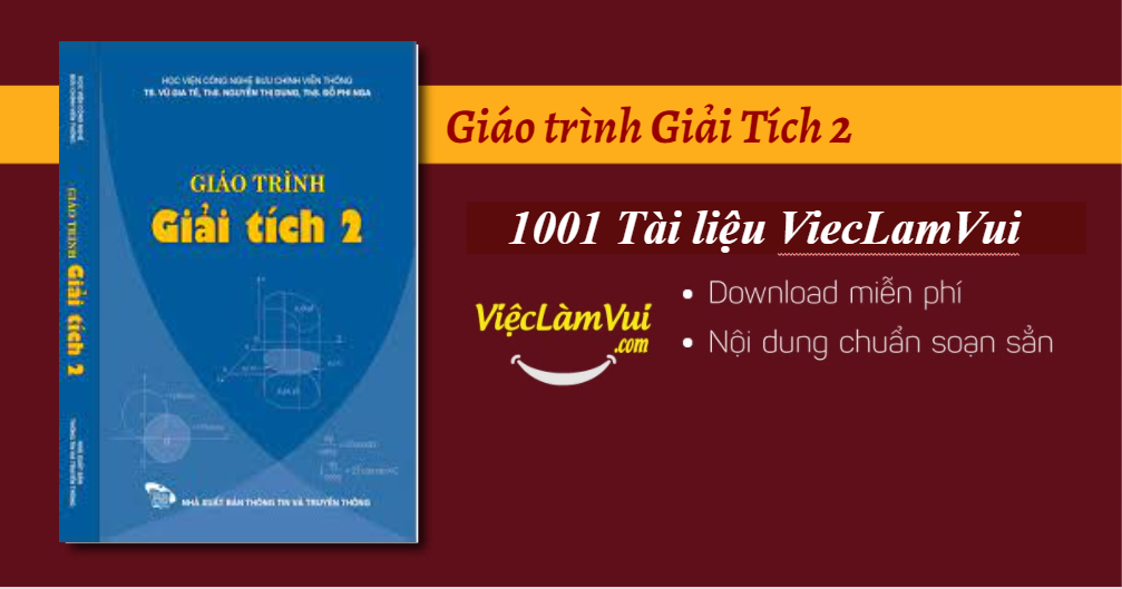 Giáo trình giải tích 2 PDF