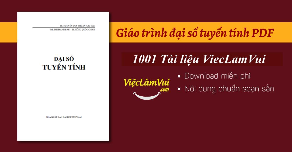 Giáo trình đại số tuyến tính PDF