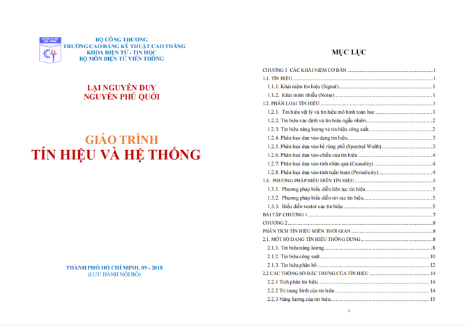 Giáo trình tín hiệu và hệ thống PDF