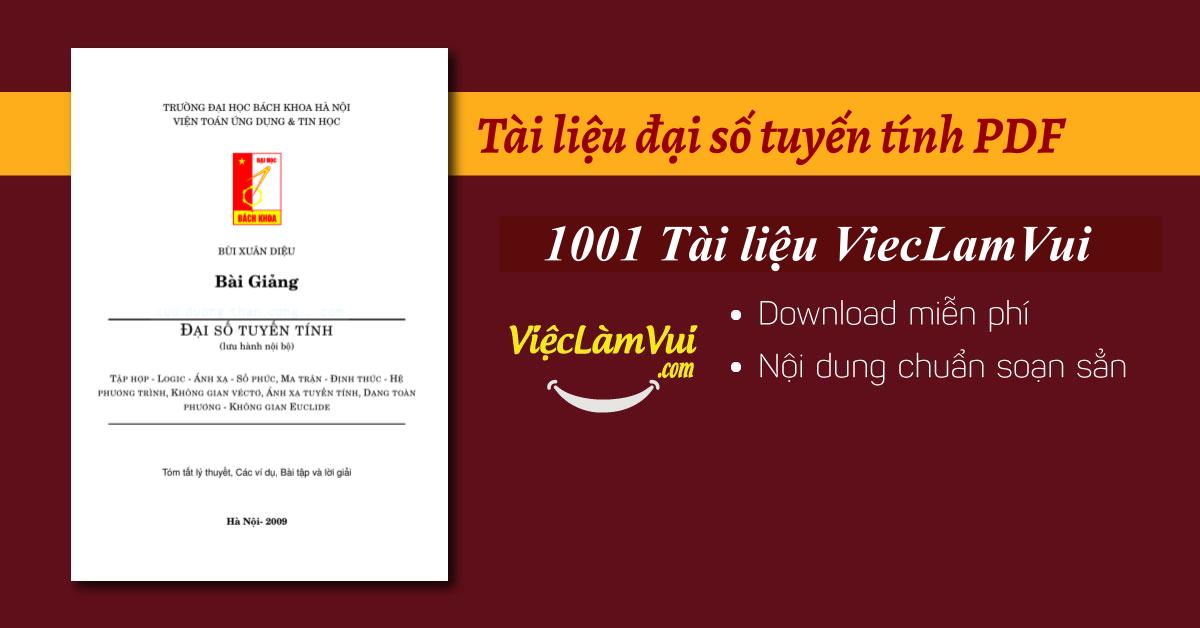 Tài liệu đại số tuyến tính PDF