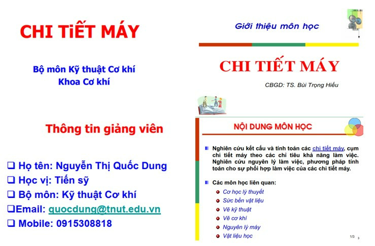 Bài giảng chi tiết máy PDF