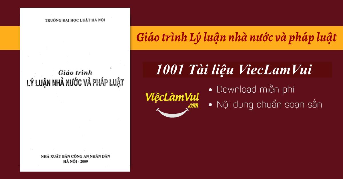 Giáo trình Lý luận nhà nước và pháp luật PDF