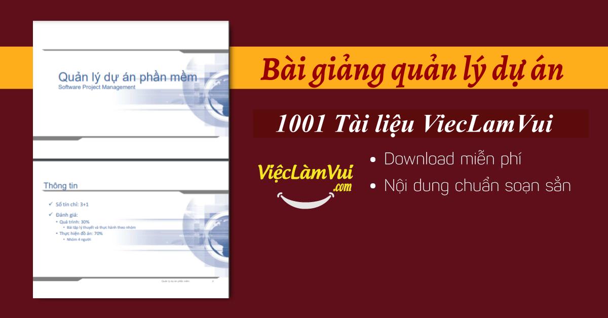 Bài giảng quản lý dự án