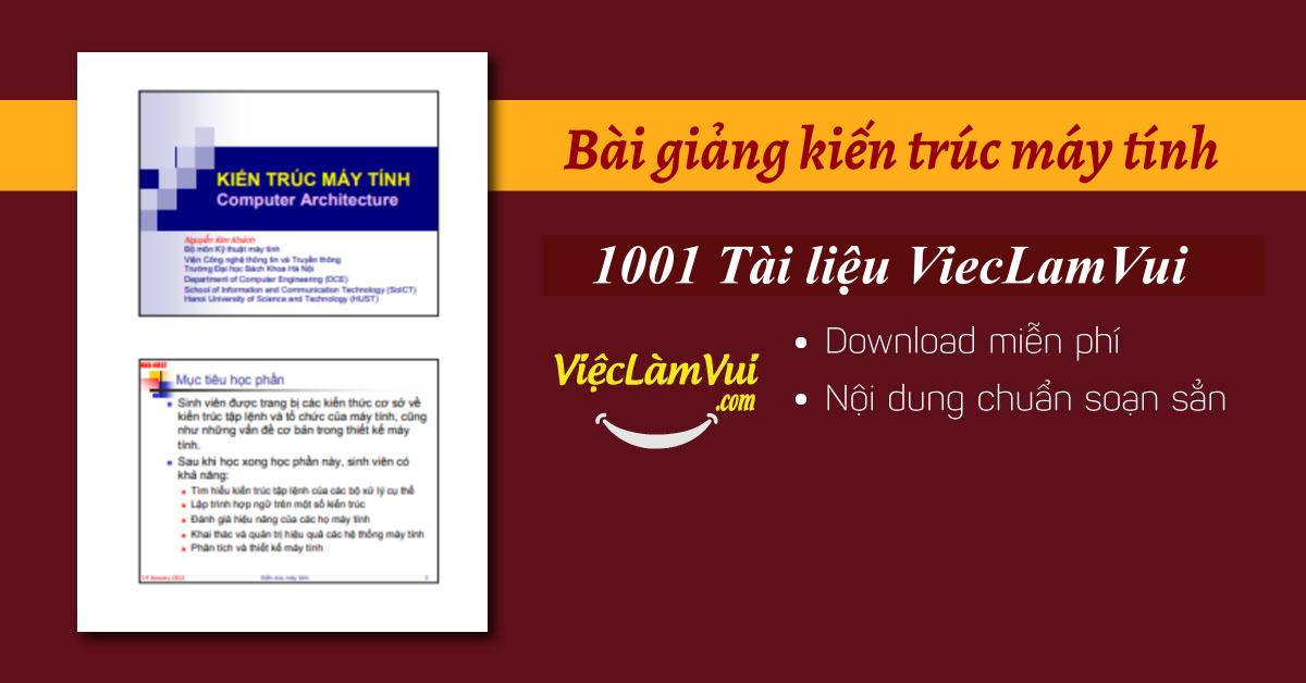 Bài giảng kiến trúc máy tính