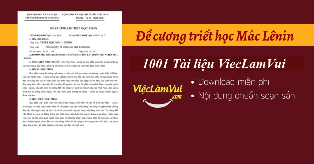 Đề cương triết học Mác Lênin