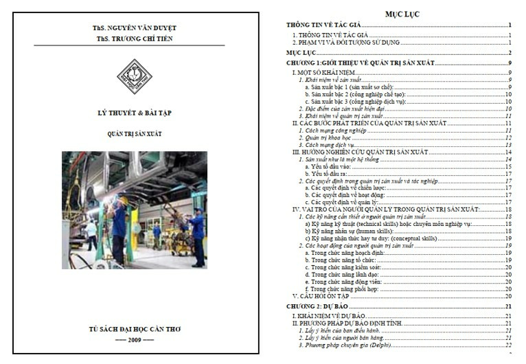 Bài tập quản trị sản xuất có lời giải PDF