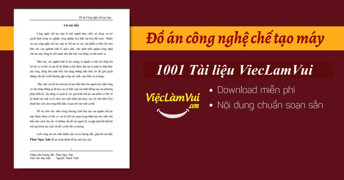 Đồ án công nghệ chế tạo máy