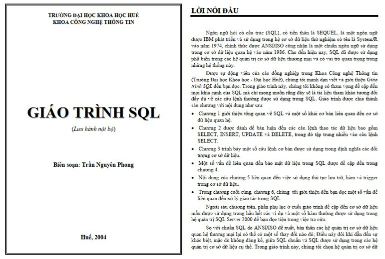 Giáo trình SQL PDF