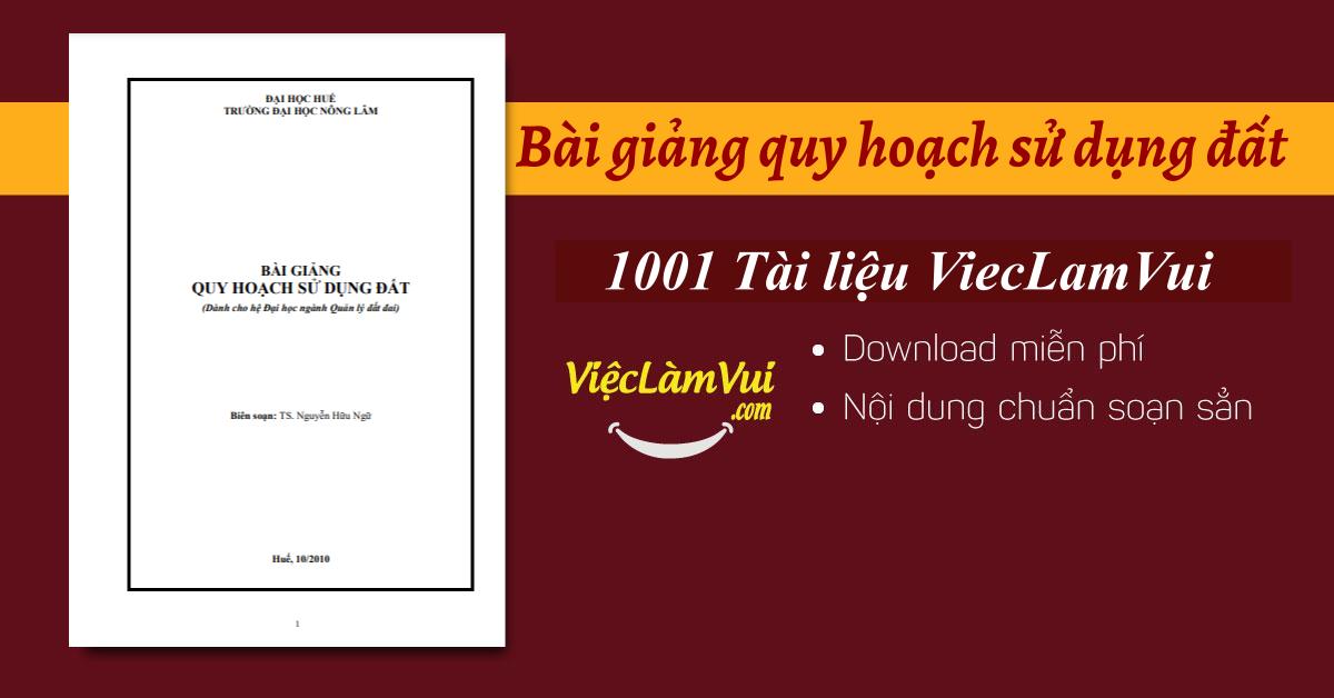 Luận văn quy hoạch sử dụng đất
