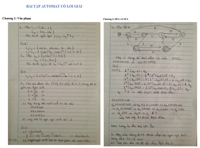 Bài tập automat có lời giải PDF