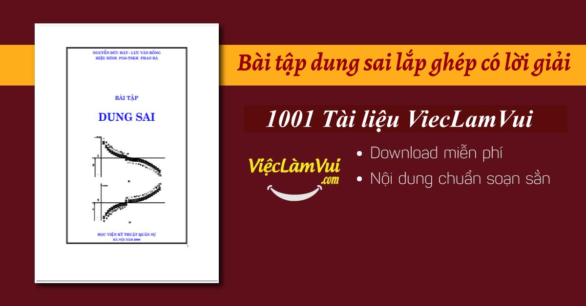 Bài tập dung sai lắp ghép có lời giải