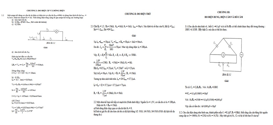 Bài tập kỹ thuật đo lường điện có lời giải PDF