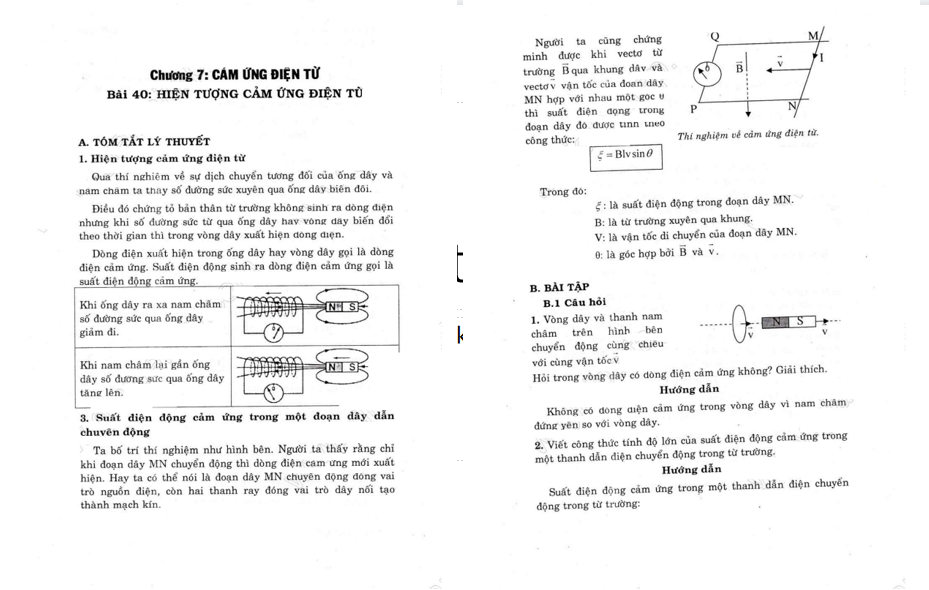 Bài tập cảm ứng điện từ có lời giải