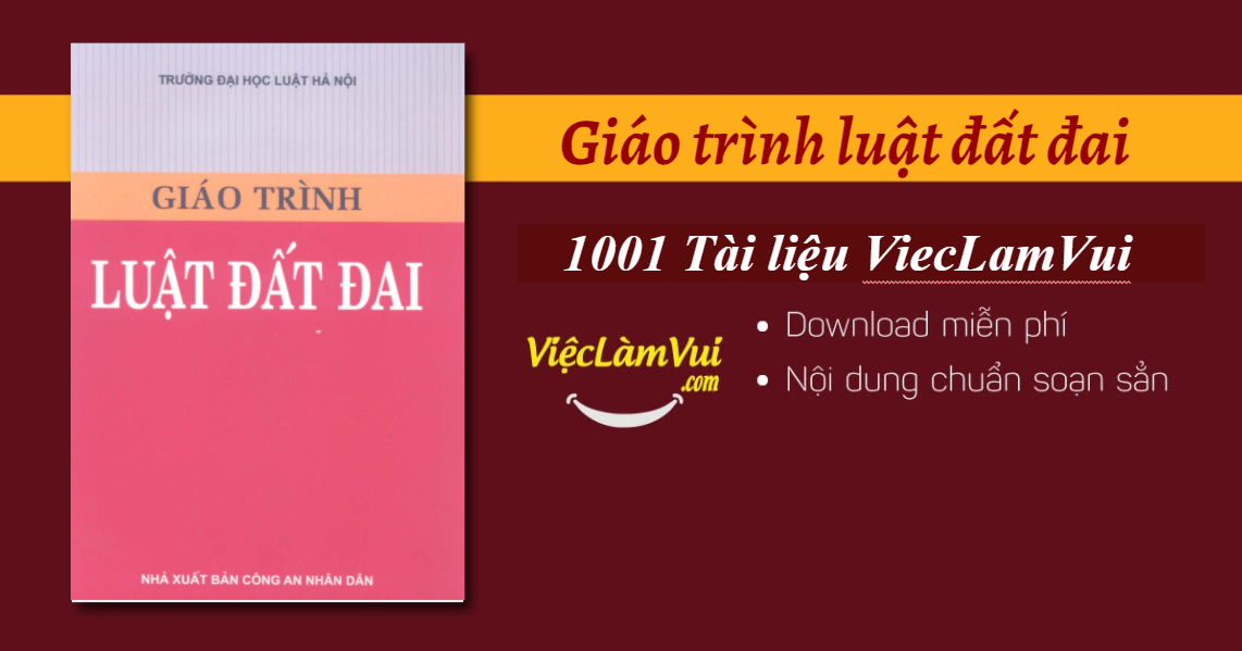 Giáo trình luật đất đai PDF