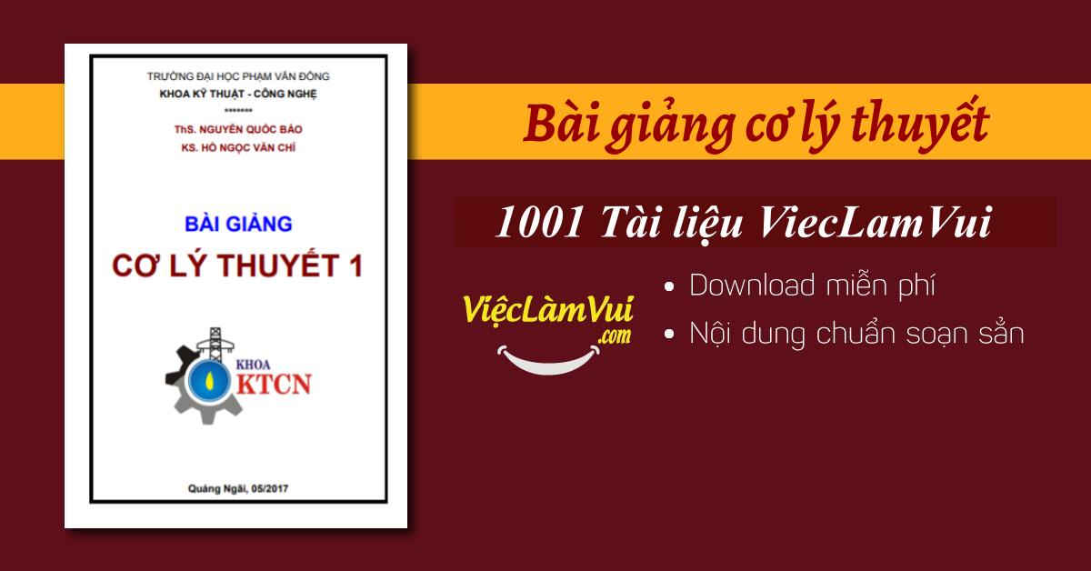 Bài giảng cơ lý thuyết