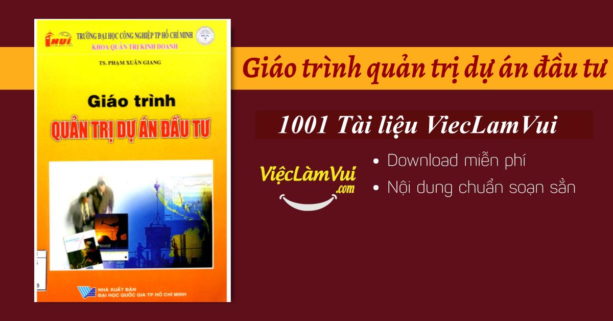 Giáo trình quản trị dự án đầu tư PDF