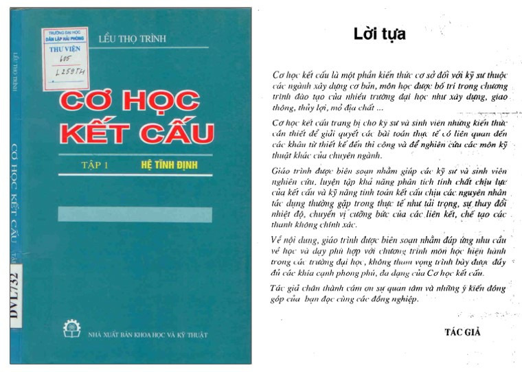 Giáo trình cơ học kết cấu 1 Lều Thọ Trình PDF