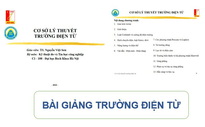 Bài giảng trường điện từ PPT, PDF