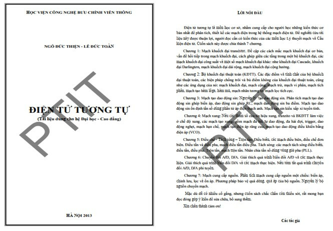 Giáo trình điện tử tương tự PDF