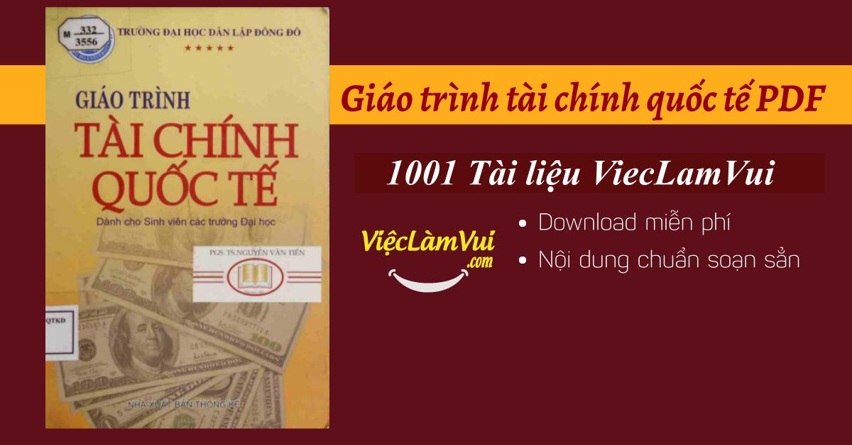 Giáo trình tài chính quốc tế PDF