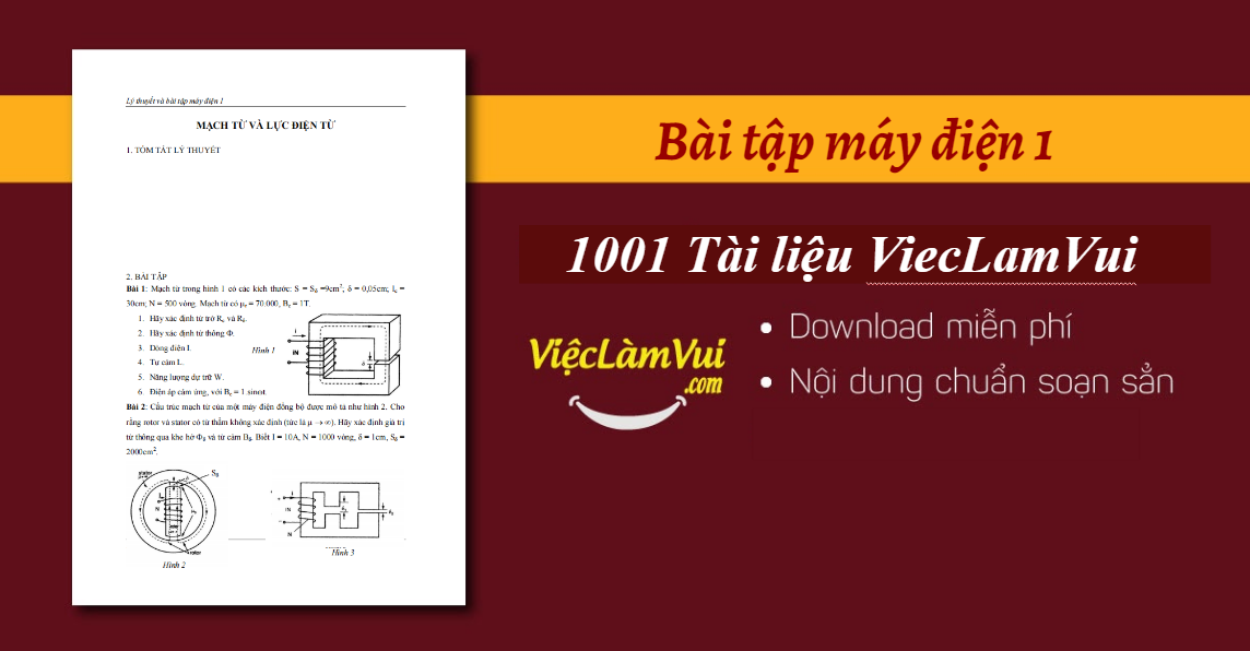 Bài tập máy điện 1 PDF