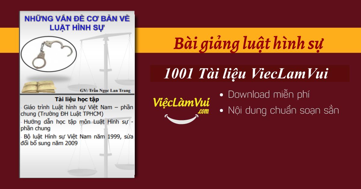 Bài giảng luật hình sự