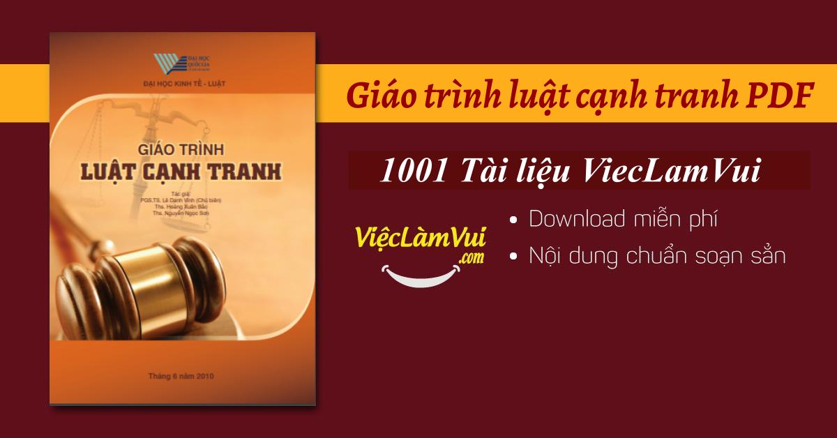 Giáo trình luật cạnh tranh PDF