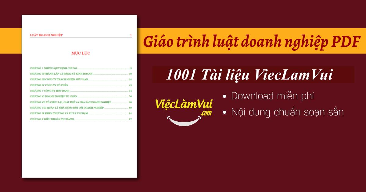 Giáo trình luật doanh nghiệp PDF