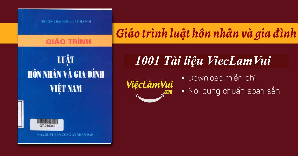 Giáo trình luật hôn nhân và gia đình PDF