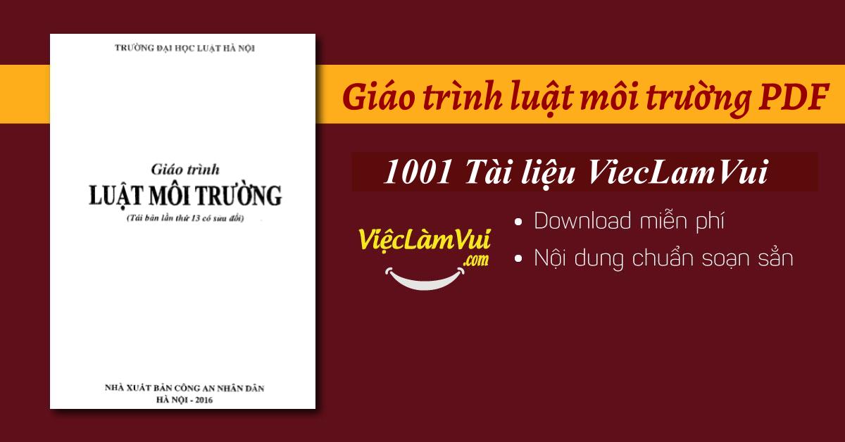 Giáo trình luật môi trường PDF