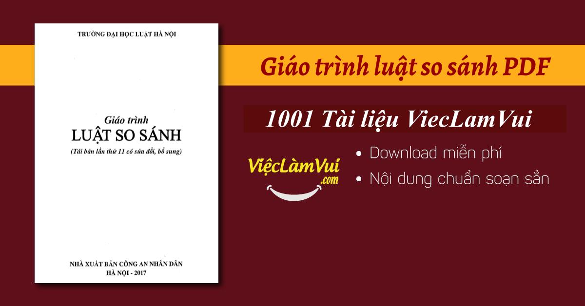 Giáo trình luật so sánh PDF