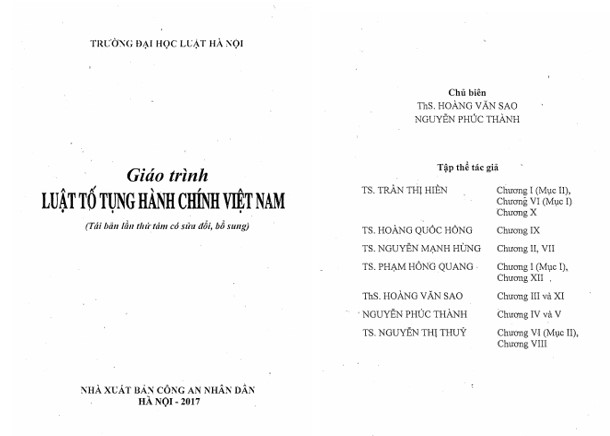 Giáo trình luật tố tụng hành chính PDF