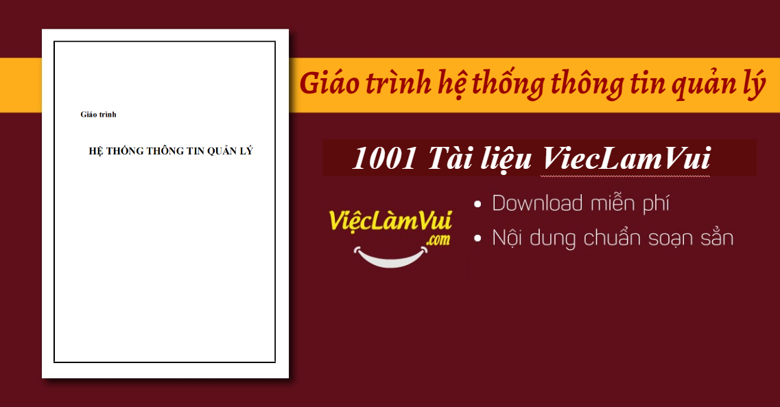 Giáo trình hệ thống thông tin quản lý PDF