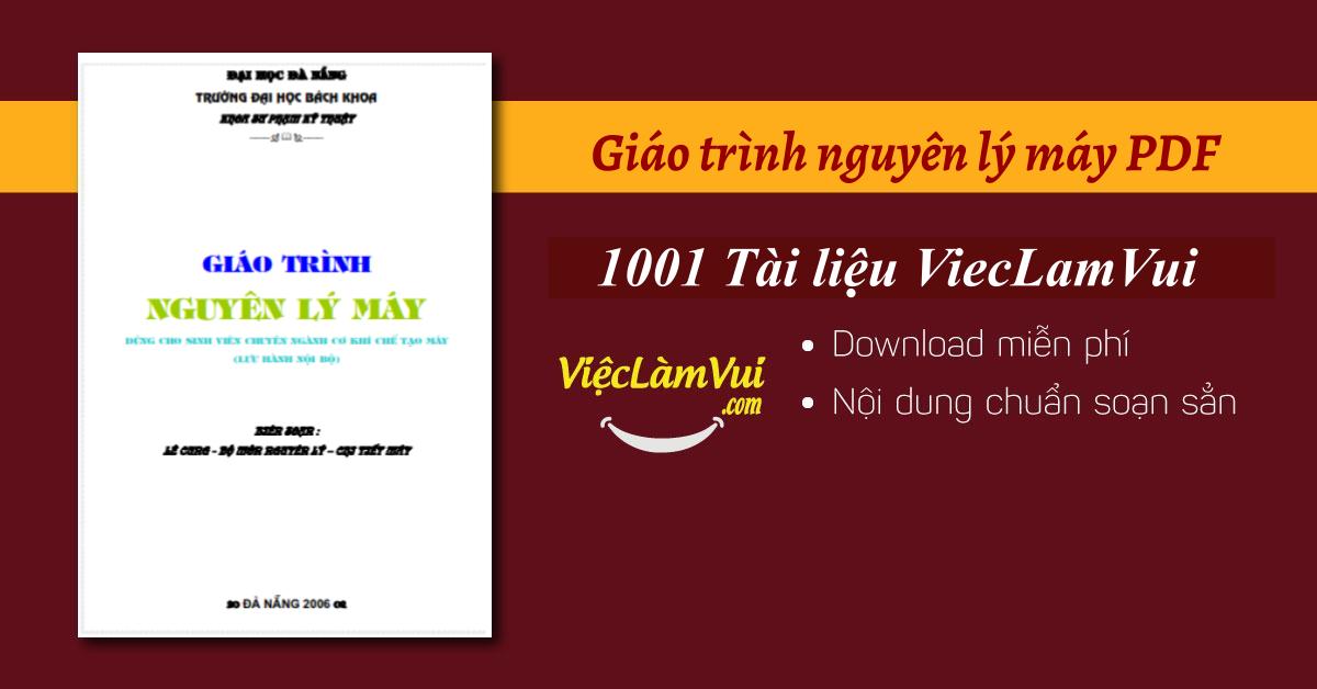 Giáo trình nguyên lý máy PDF