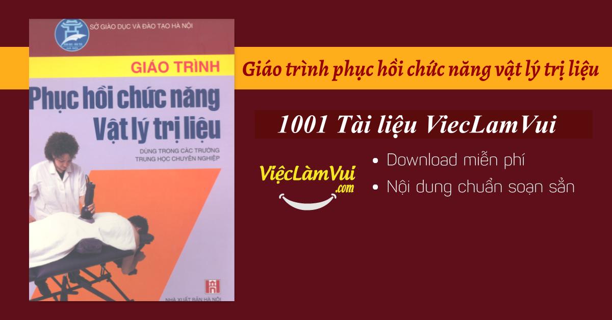 Giáo trình phục hồi chức năng vật lý trị liệu