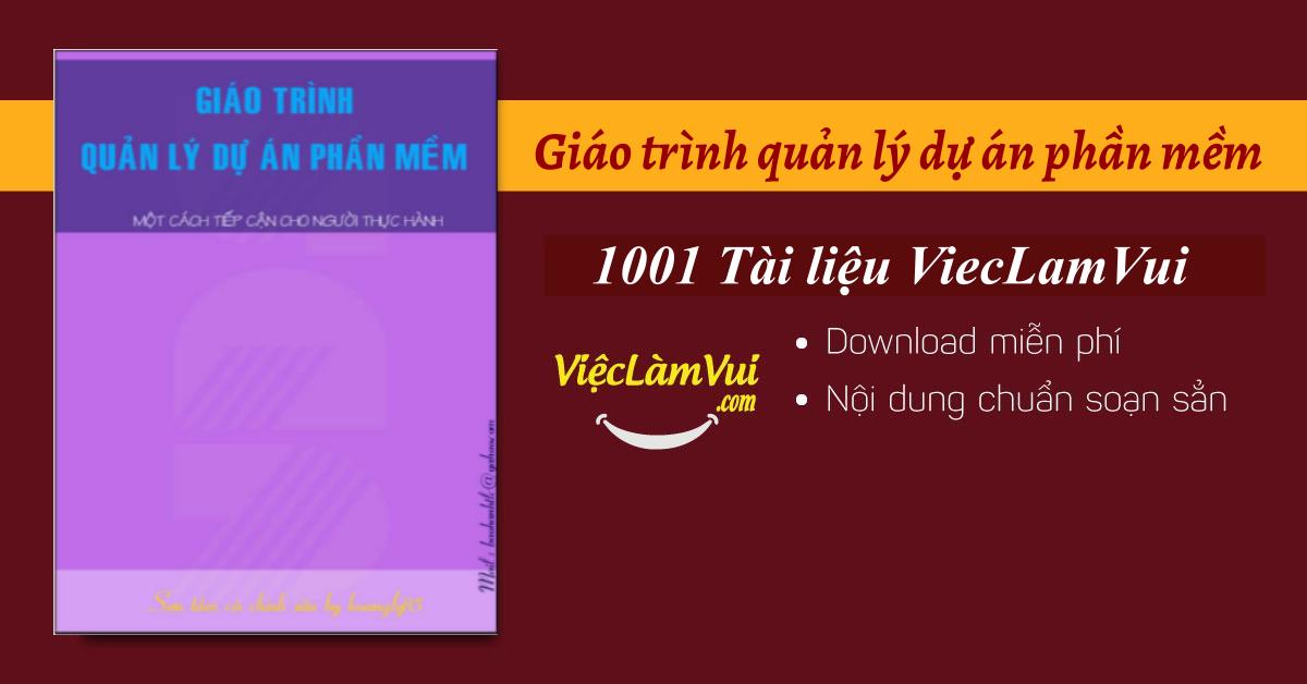 Giáo trình quản lý dự án phần mềm PDF