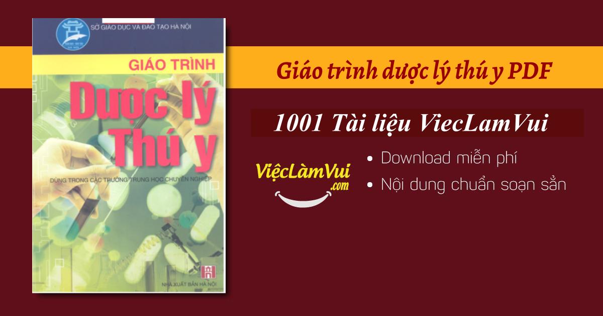 Giáo trình dược lý thú y PDF