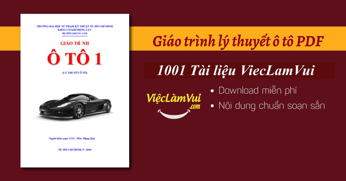 Giáo trình lý thuyết ô tô PDF