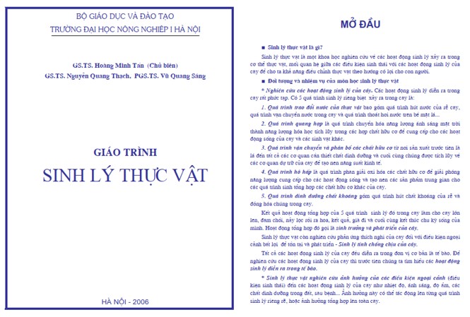 Giáo trình sinh lý thực vật PDF