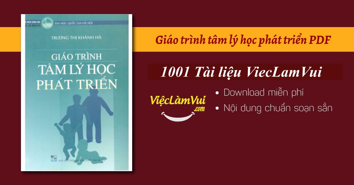 Giáo trình tâm lý học phát triển PDF