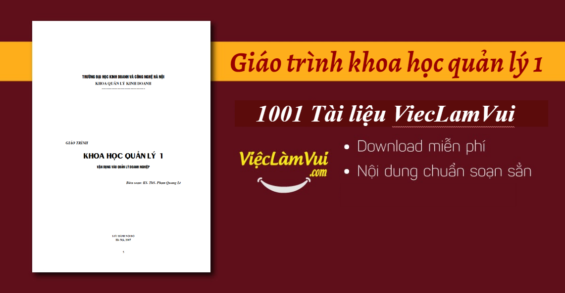 Giáo trình khoa học quản lý PDF