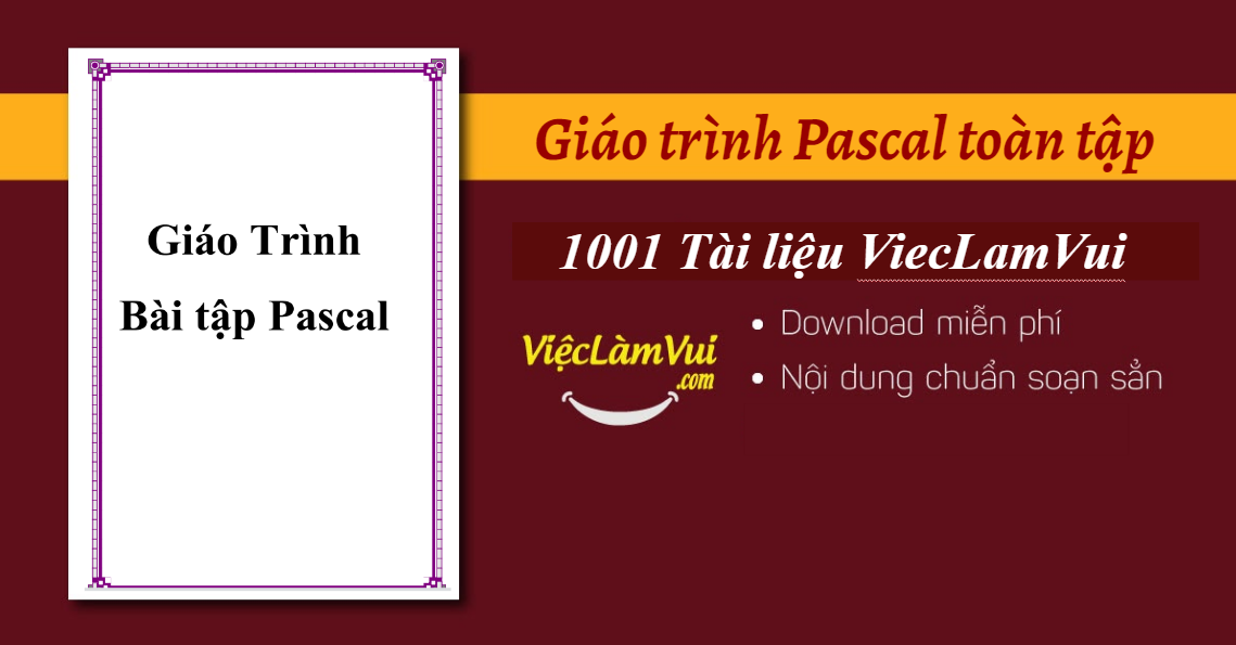 Download giáo trình Pascal toàn tập PDF